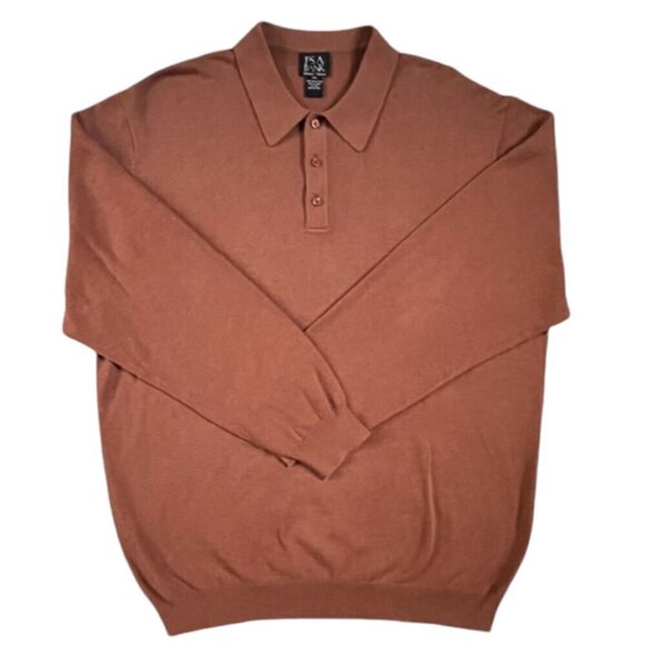 JOS A BANK Men's Signature Collection Pima Cotton Collared Polo Sweater Rust XXL - Picture 8 of 9